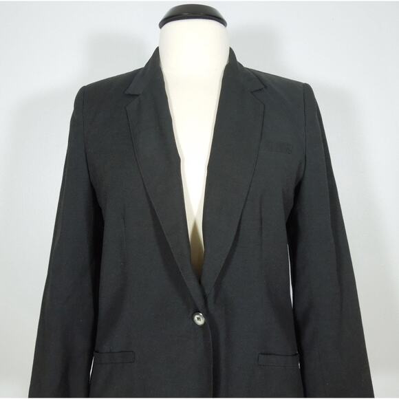 DANA POINT Suit Blazer Womens Black One Button Closure Lined Padded - Picture 2 of 7